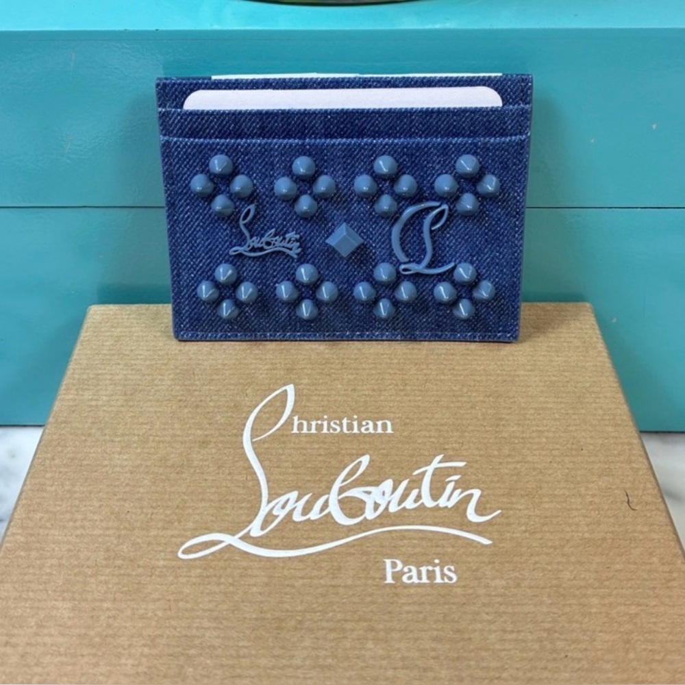 Christian Louboutin denim Studded Card Holder - Picture 4 of 9